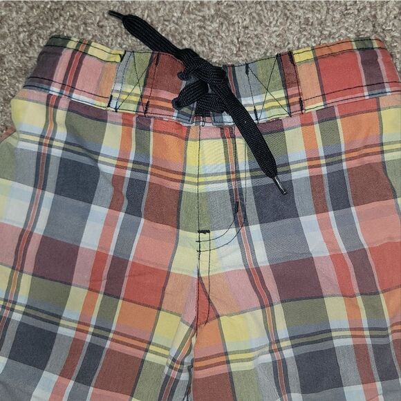 Janie & Jack Multi Color Summer Plaid Boys Mesh Lined Swim Trunks Shorts Size 5 - Picture 2 of 12